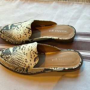 Madden Girl alligator mules. Size 7.5. Like new
